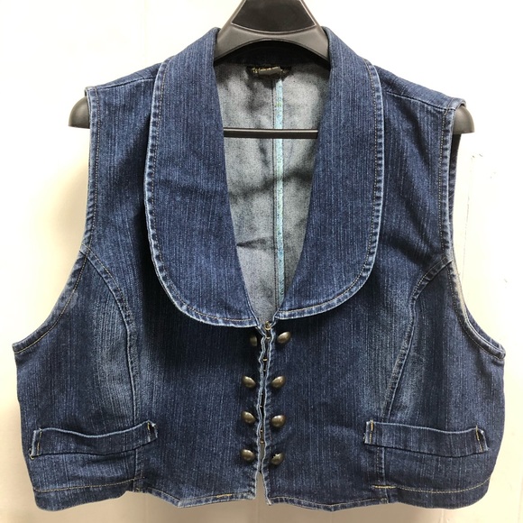Ashley Stewart Jackets & Blazers - Ashley Stewart Stretch Blue Denim Vest size 24W